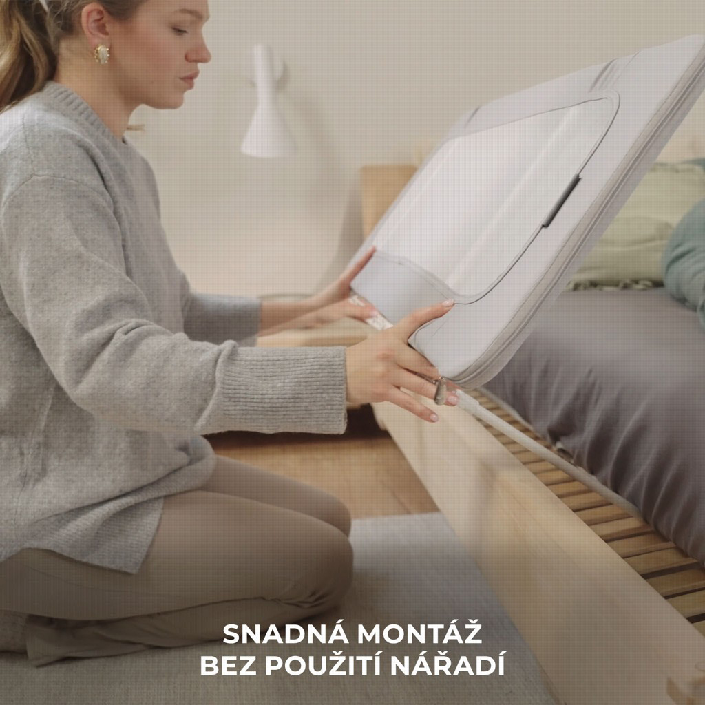 KINDERKRAFT Zábrana na posteľ Guard&Dream Light Grey