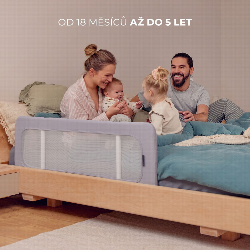 KINDERKRAFT Zábrana na posteľ Guard&Dream Light Grey
