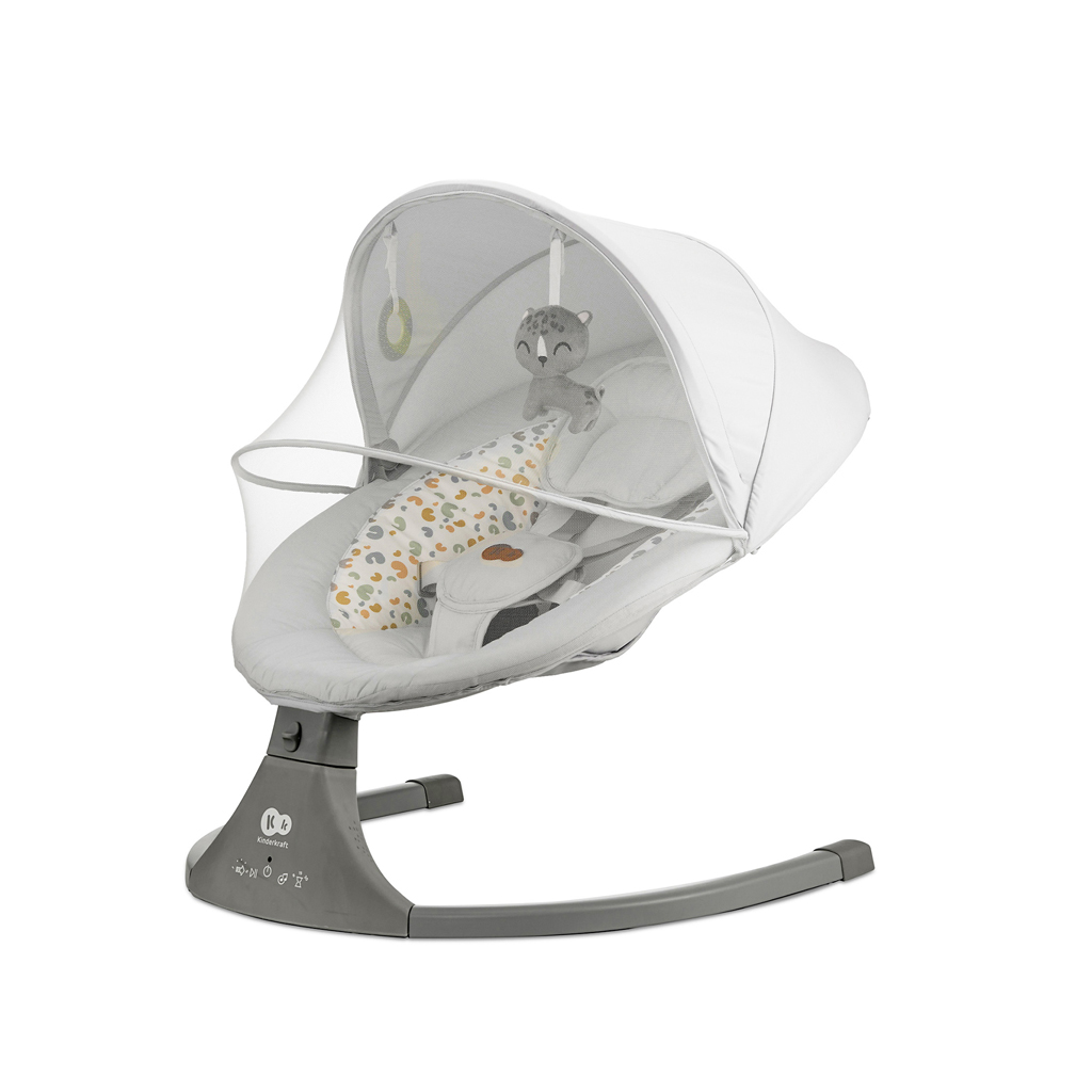 KINDERKRAFT Lehátko pohupujúce s melódiou 2v1 Lumi, do 9 kg, Premium Light Grey