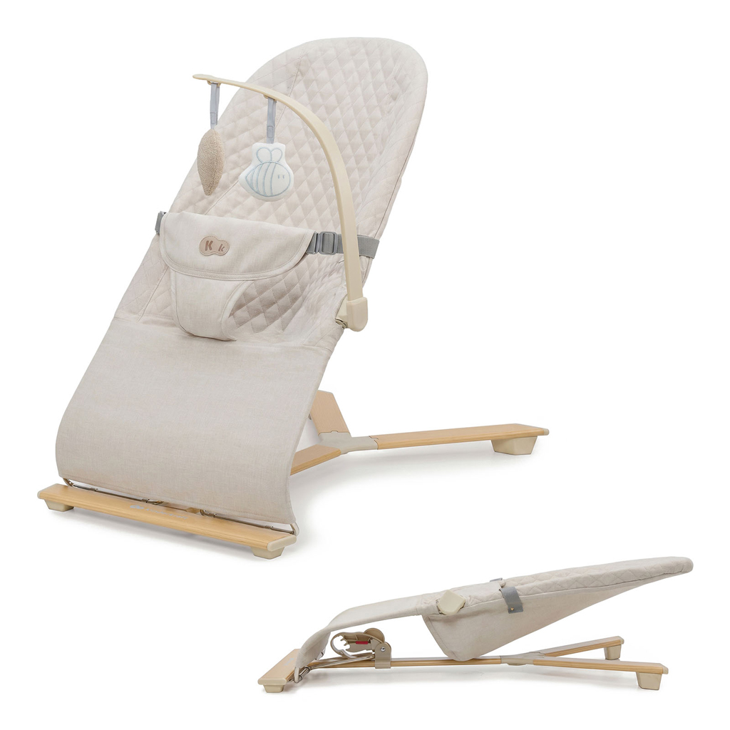 KINDERKRAFT Lehátko pohupujúce Mimi Beige wood, do 9 kg