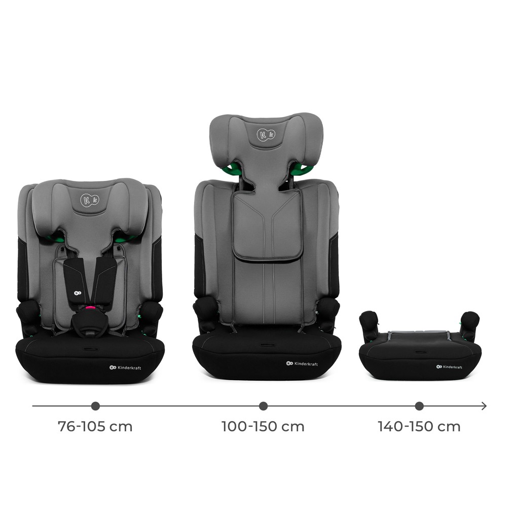 KINDERKRAFT Autosedačka I-Comfy i-Size (76 do 150 cm) Dark Grey
