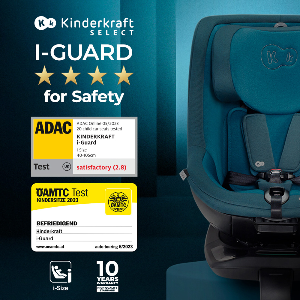KINDERKRAFT SELECT Autosedačka I-GUARD i-Size 40-105 cm Harbor Blue, Premium