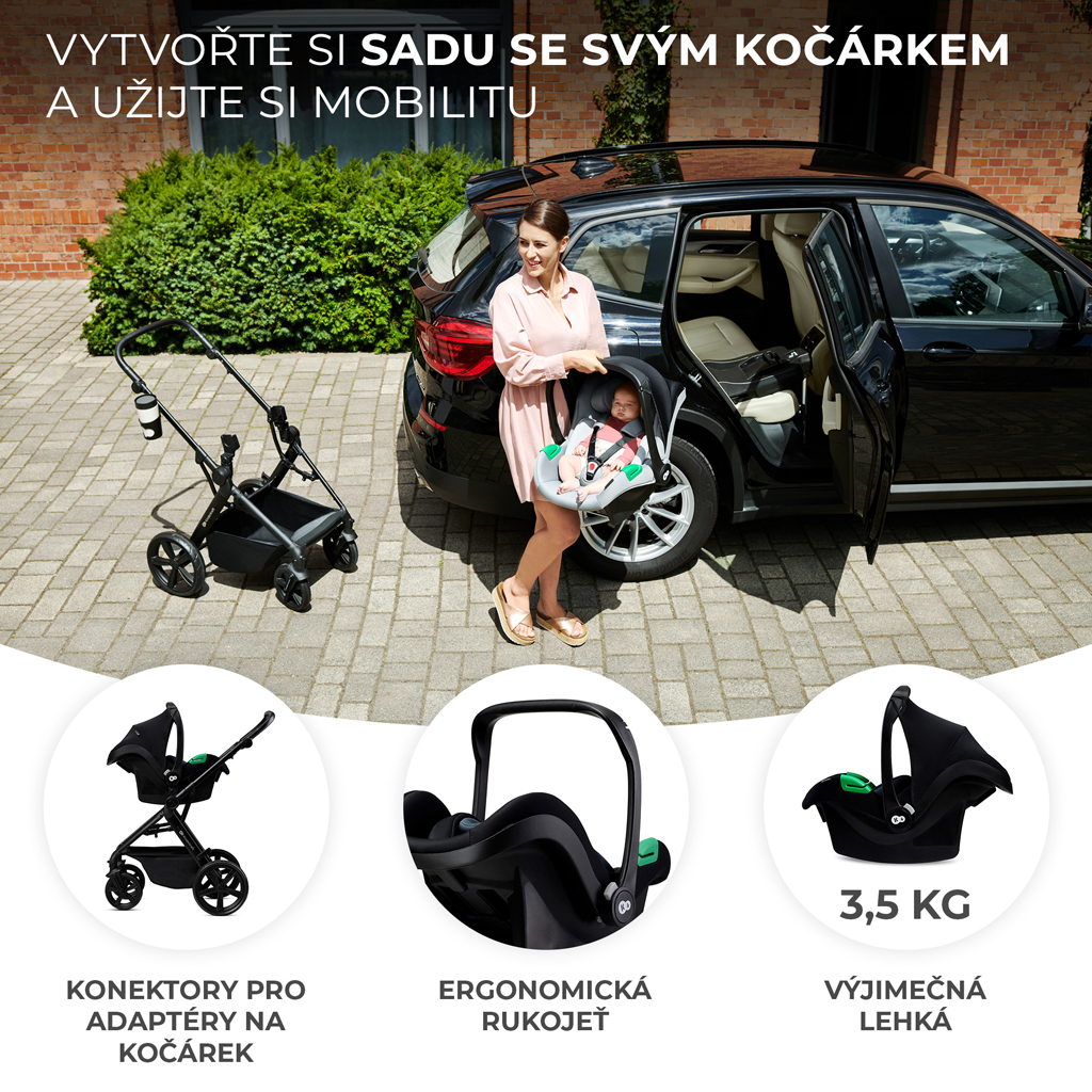 KINDERKRAFT Autosedačka Mink PRO i-Size 40-75 cm Black