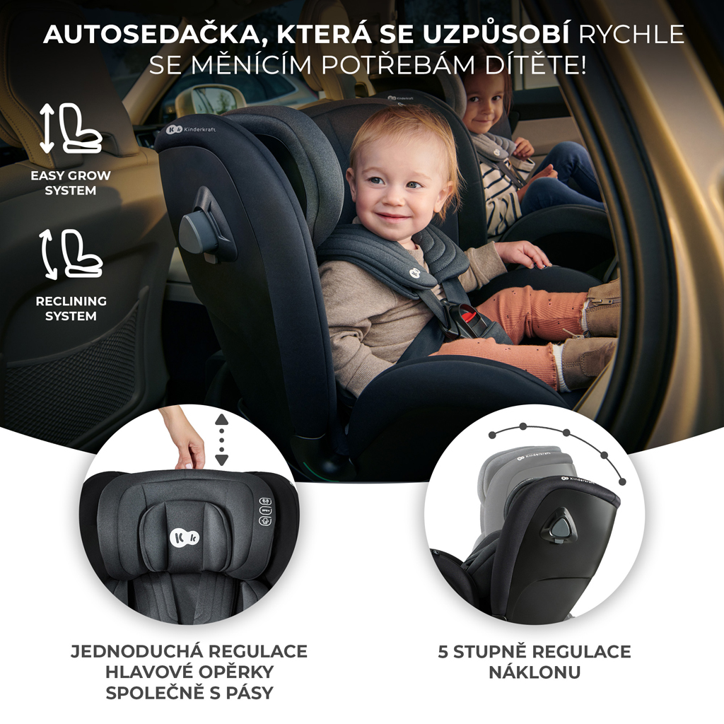 KINDERKRAFT SELECT Autosedačka Xrider i-Size 40-125 cm Black