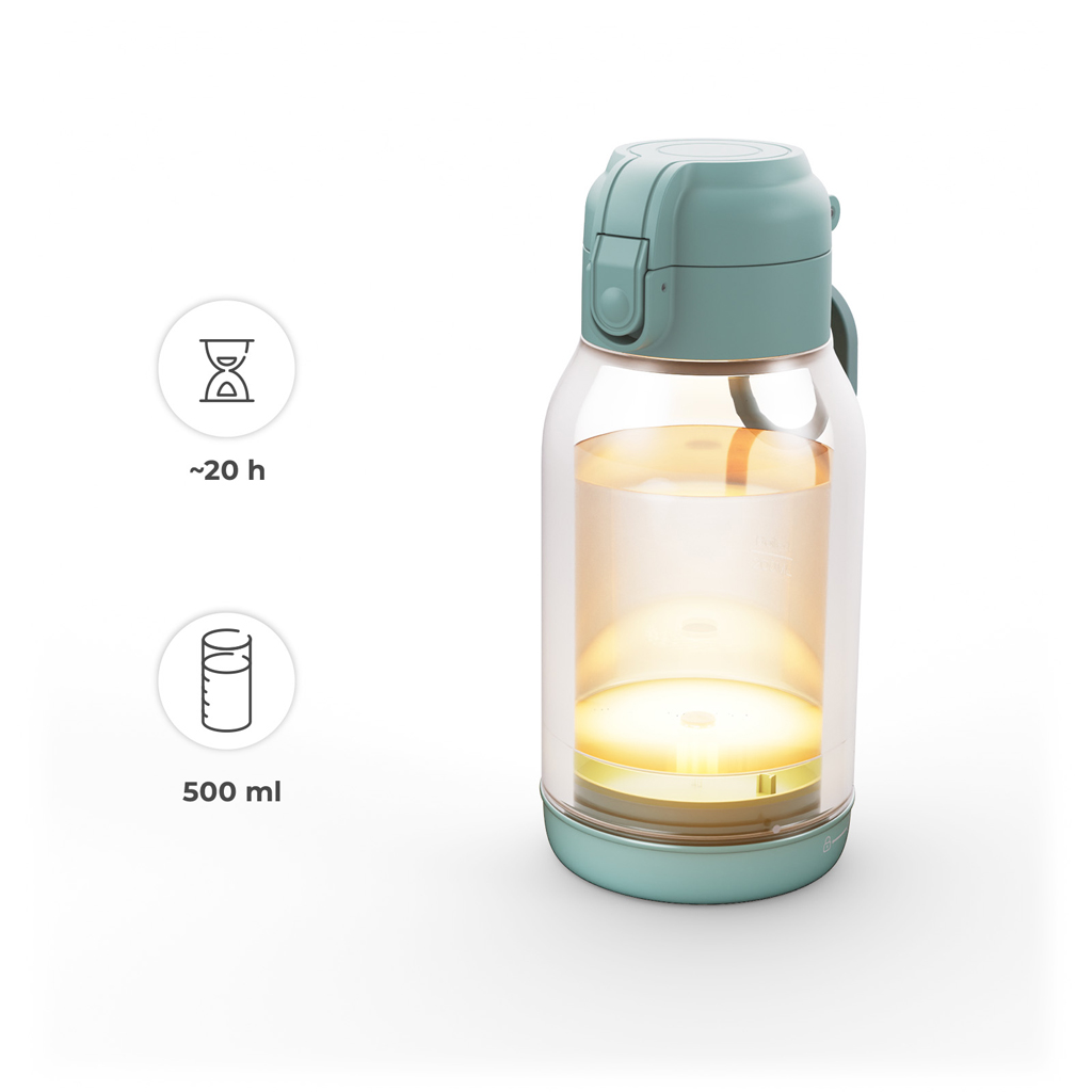 KINDERKRAFT Cestovní ohřívač mléka a termoska 2v1 Gaja Green