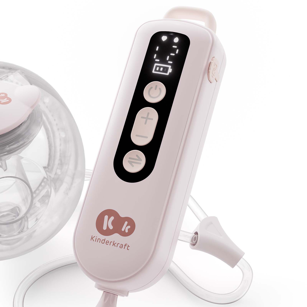KINDERKRAFT Odsávačka materského mlieka Double Hands-free Gentle Flow Pink