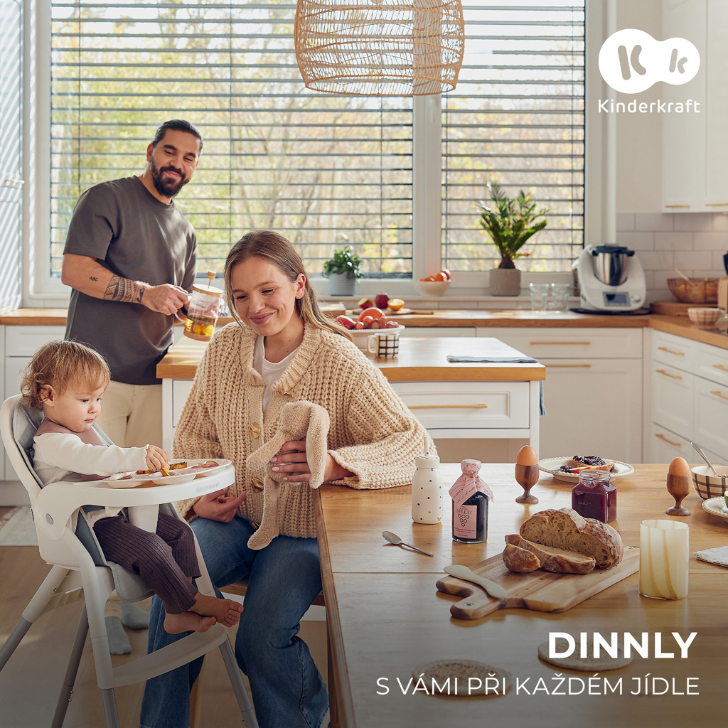 KINDERKRAFT Stolička jedálenská Dinnly 2v1 Beige