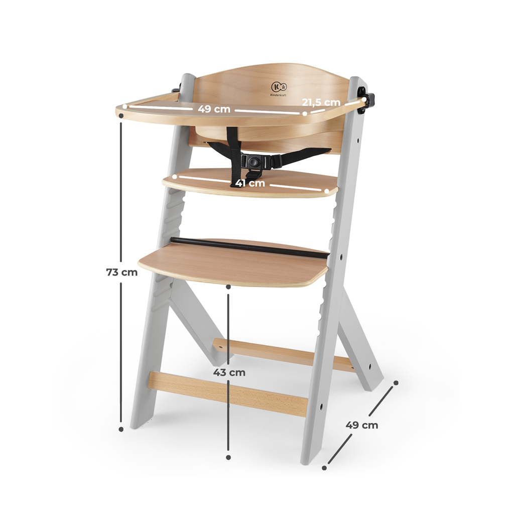 KINDERKRAFT SELECT Stolička jedálenská Enock Black, Premium