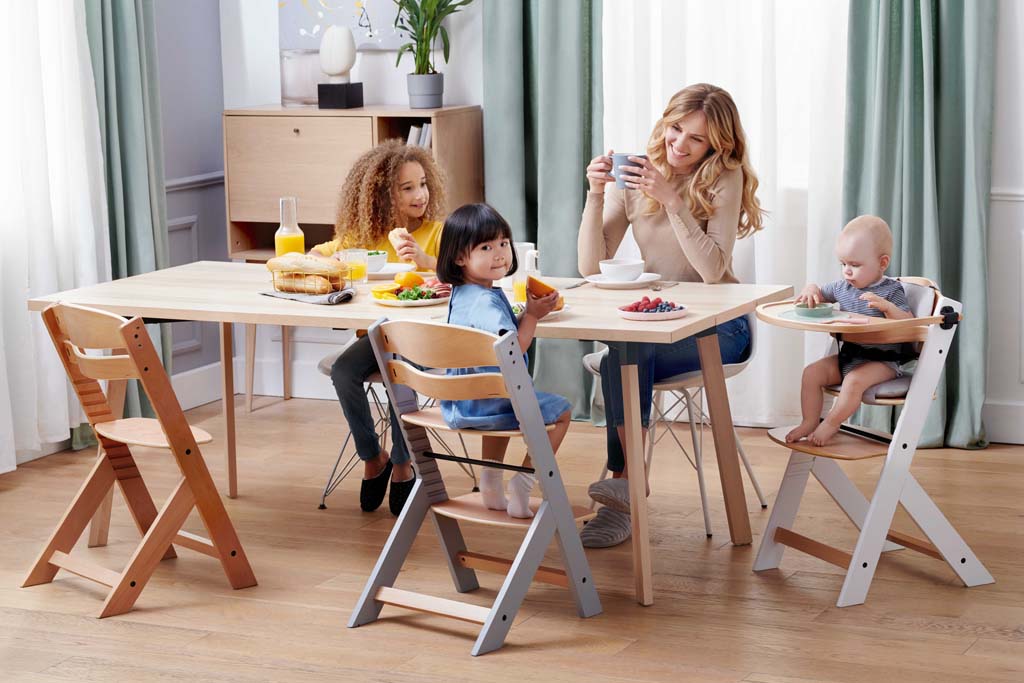 KINDERKRAFT SELECT Stolička jedálenská Enock s polstrovaním Grey wooden, Premium