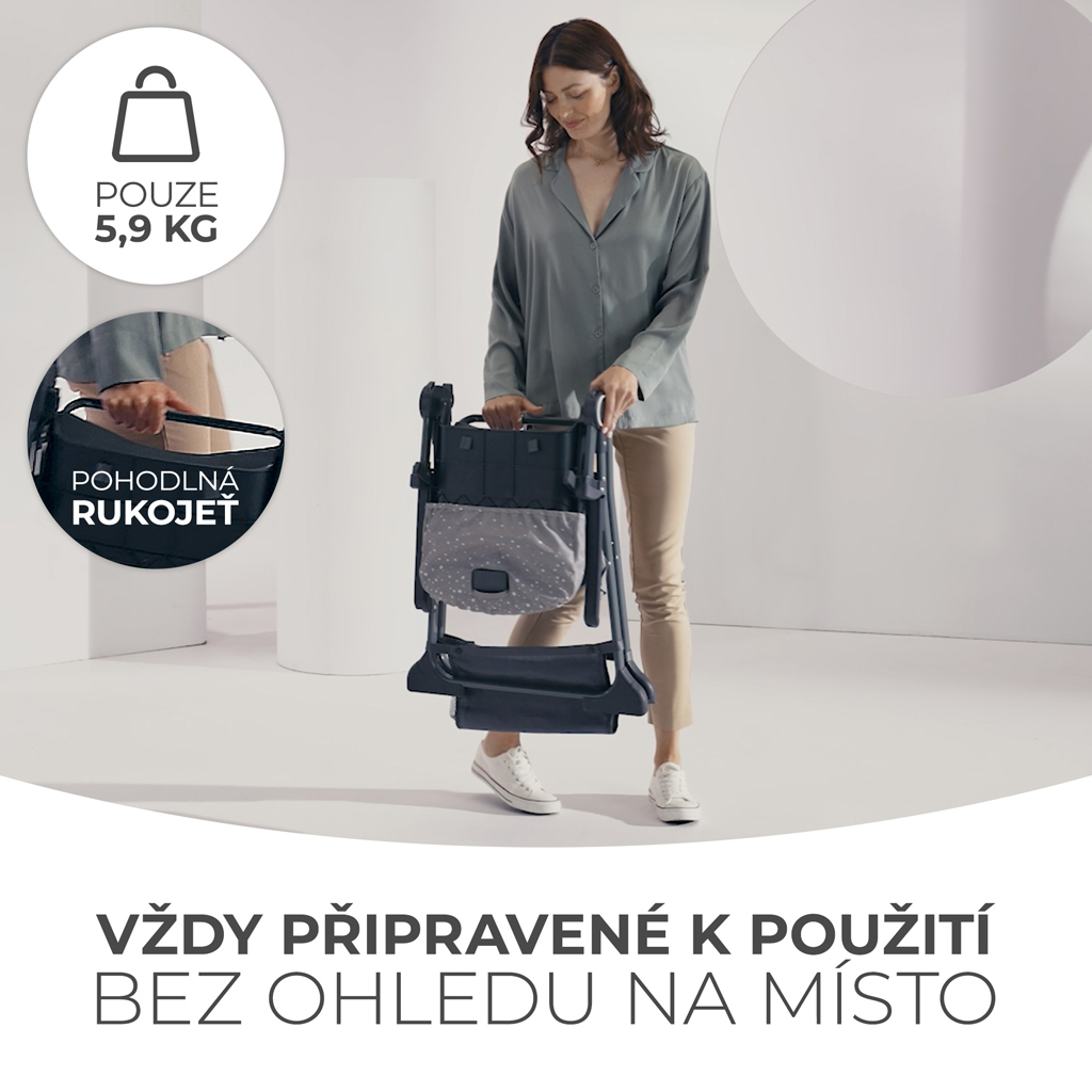 KINDERKRAFT Stolička jedálenská Foldee Grey