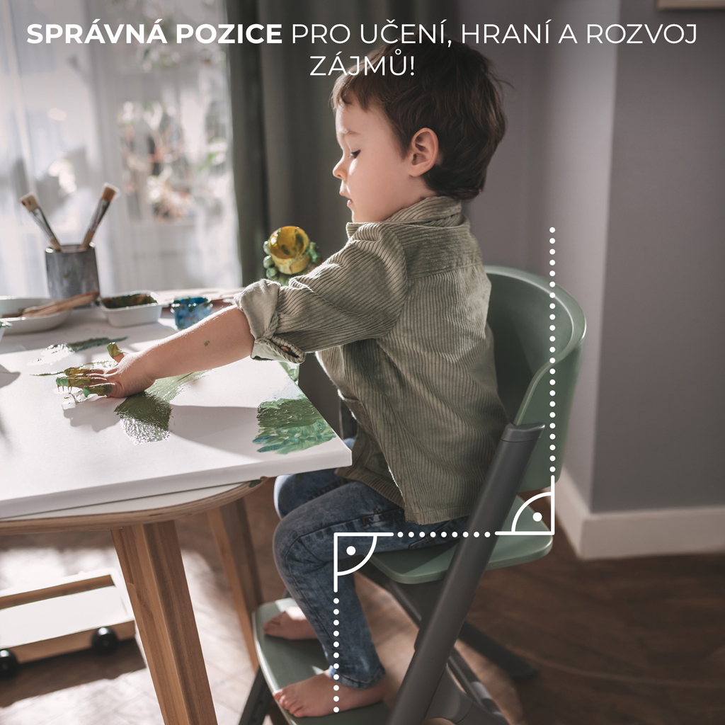 KINDERKRAFT SELECT Set jedálenská stolička Livy Happy shapes + lehátko Calmee, Premium