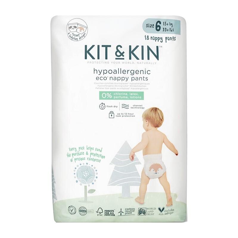 KIT & KIN Nohavičky plienkové jednorazové eko 6 (15 kg+) 18 ks