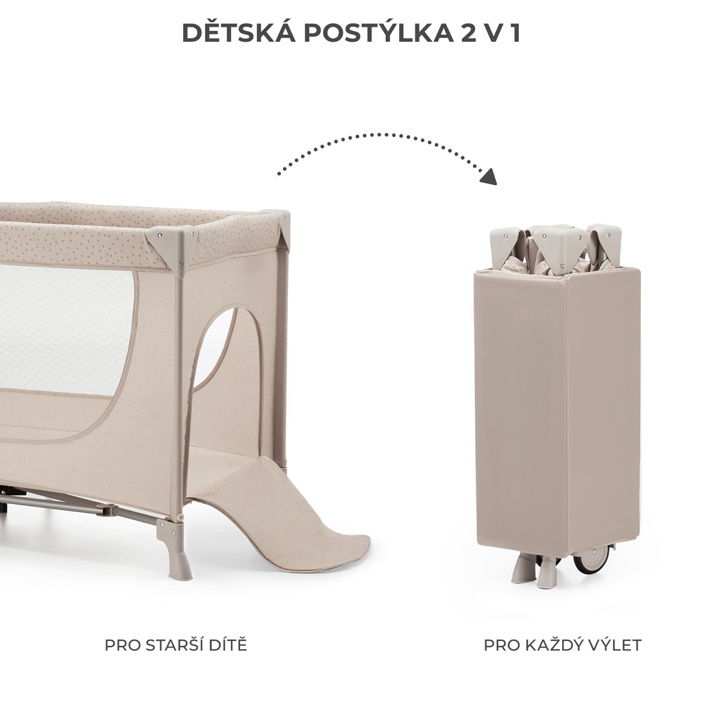 KINDERKRAFT Postieľka cestovná Joy 2 Beige