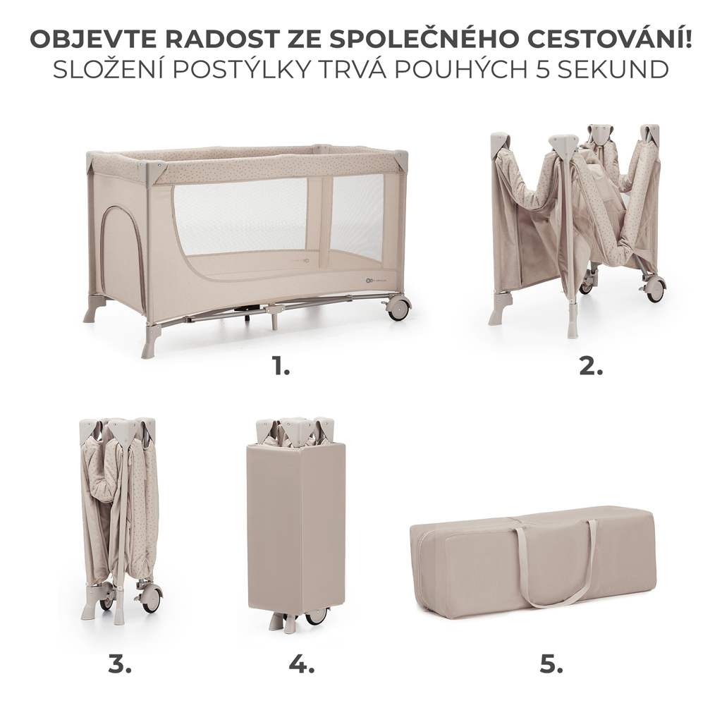 KINDERKRAFT Postieľka cestovná Joy 2 Beige