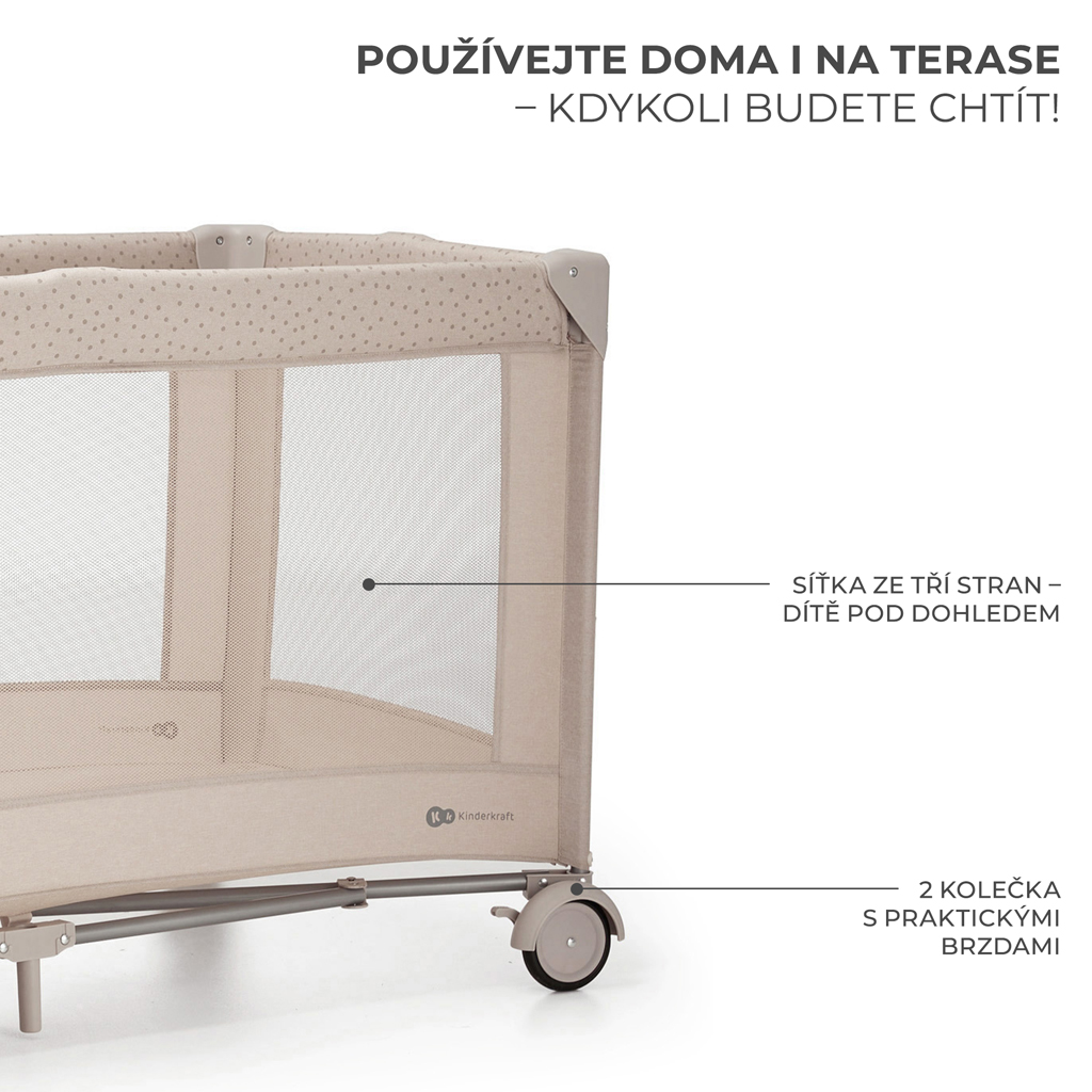 KINDERKRAFT Postieľka cestovná Joy 2 Beige