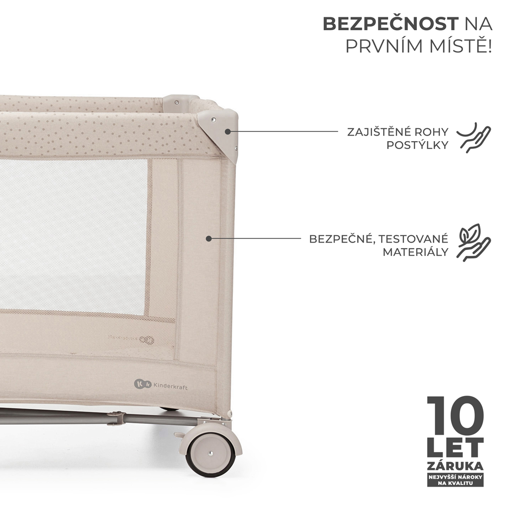 KINDERKRAFT Postieľka cestovná Joy 2 Beige