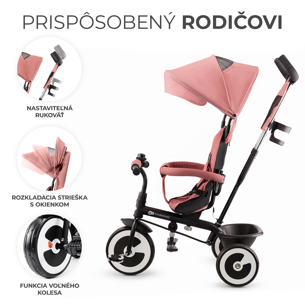 KINDERKRAFT Trojkolka Aston Rose pink