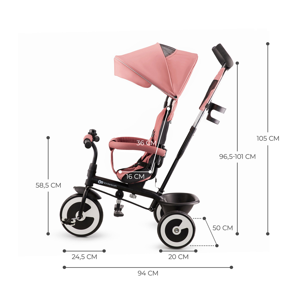 KINDERKRAFT Trojkolka Aston Rose pink