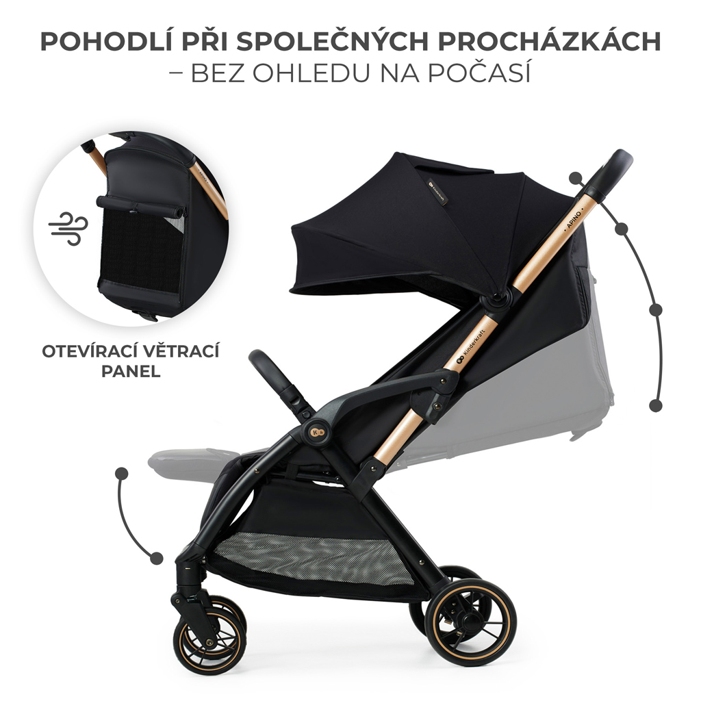 KINDERKRAFT Kočík športový Apino Raven black