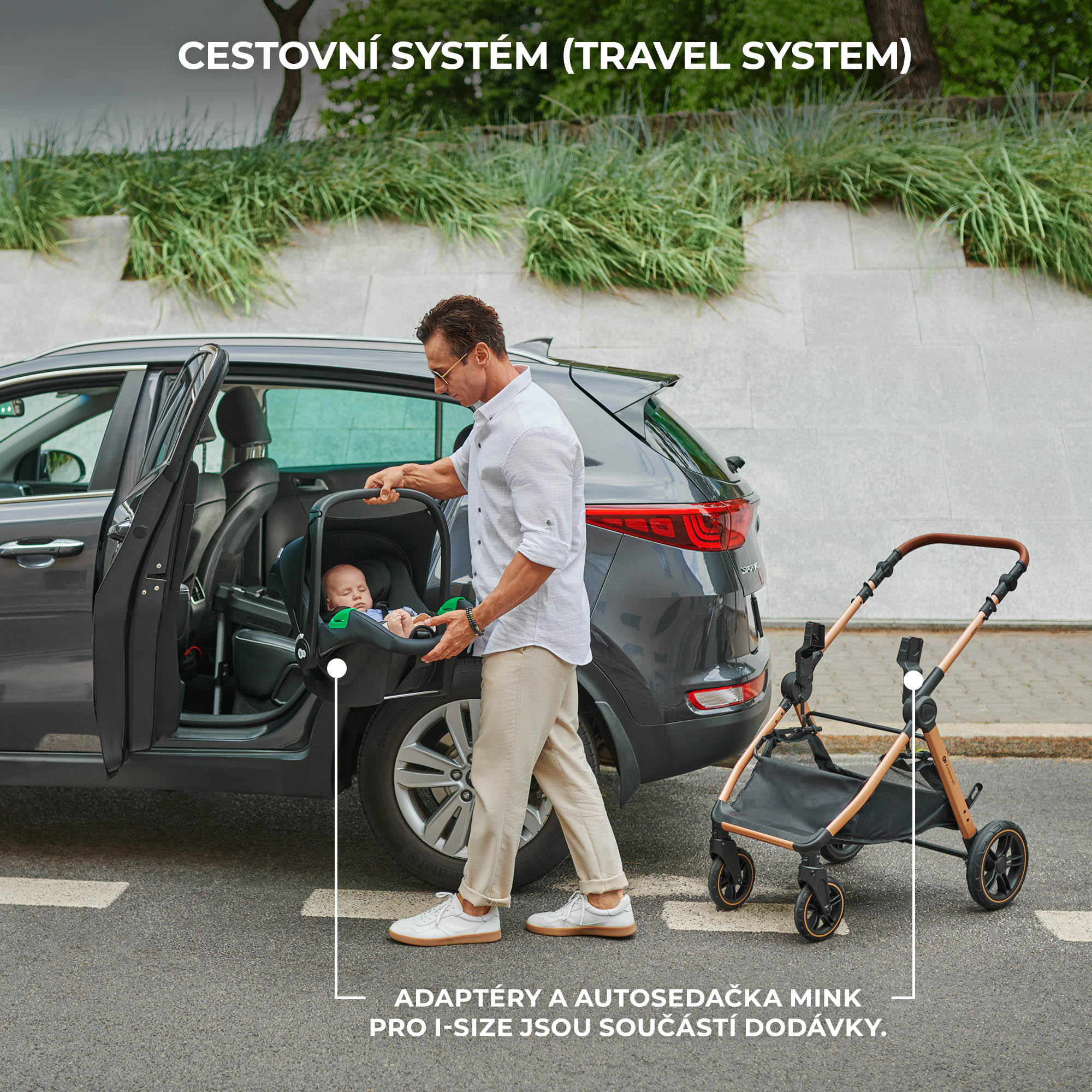 KINDERKRAFT Kočík kombinovaný 3v1 Esme Moonlight Grey