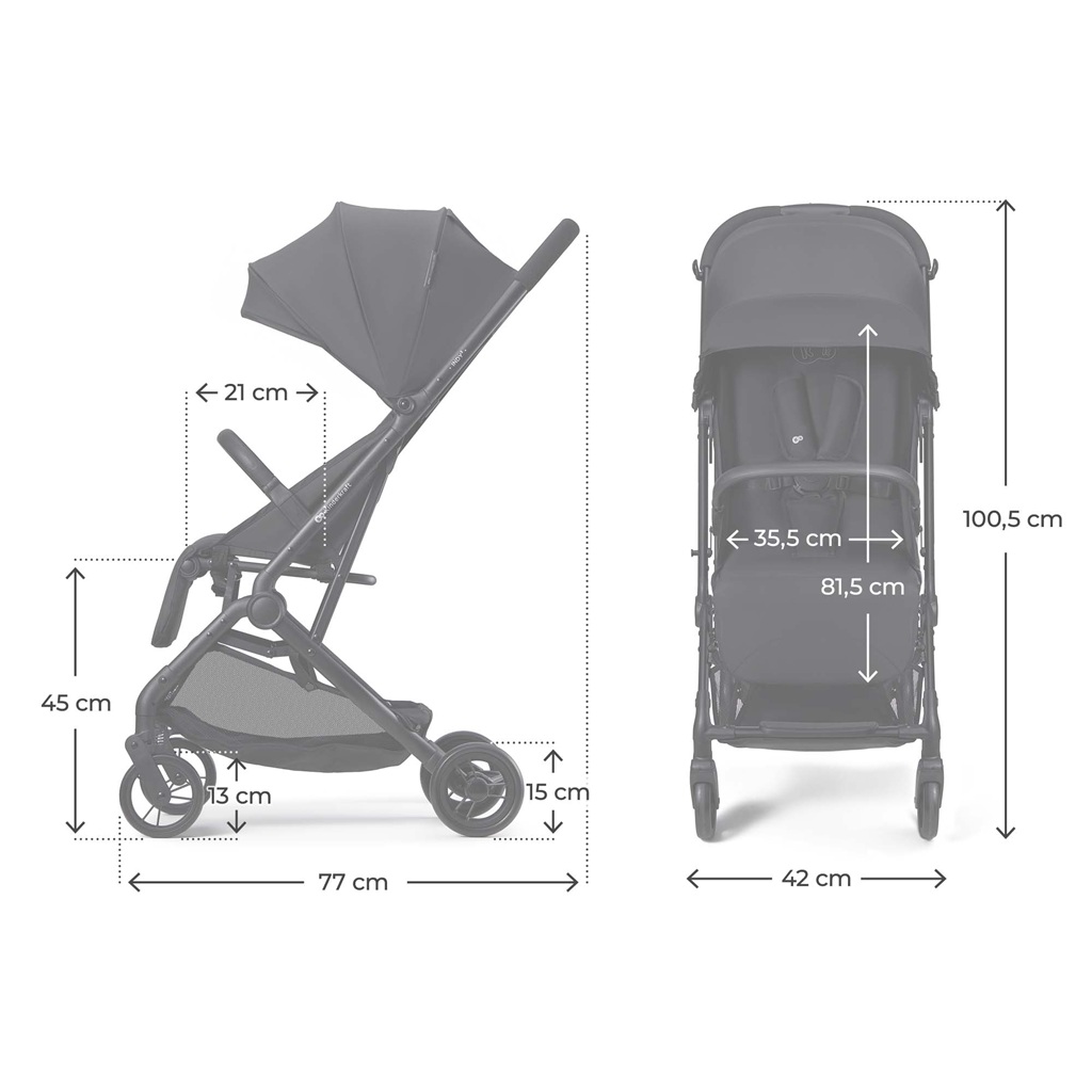 KINDERKRAFT Kočík športový Indy 3 Coal Black