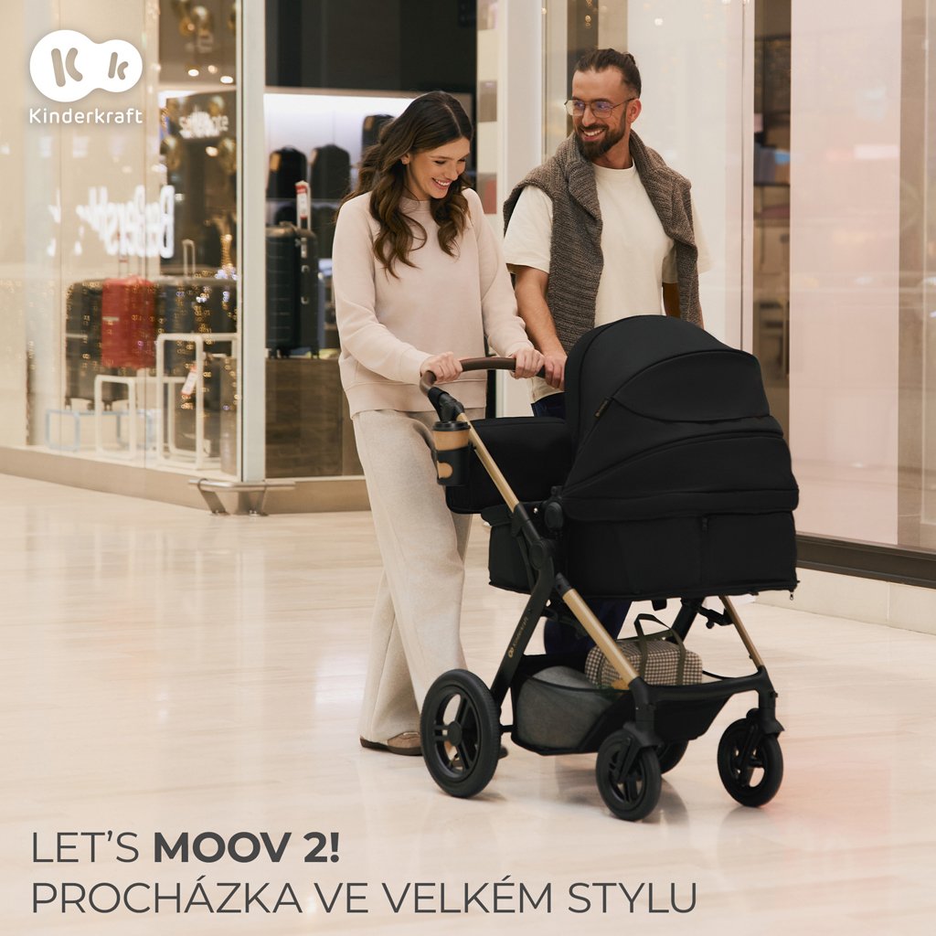 KINDERKRAFT Kočík kombinovaný 3v1 Moov 2 XL Air Black
