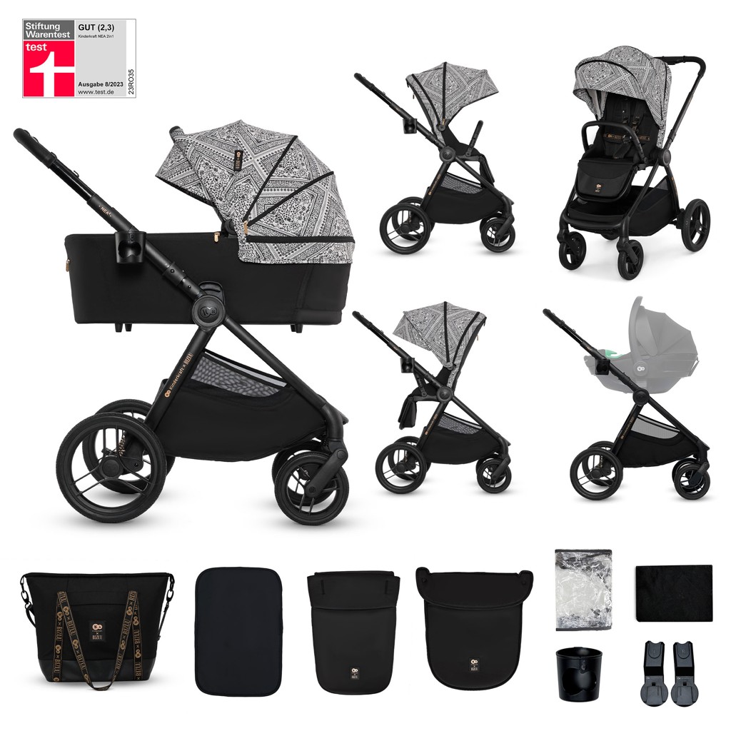 KINDERKRAFT Kočík kombinovaný Nea 2 2v1 Lunar Black Bizuu