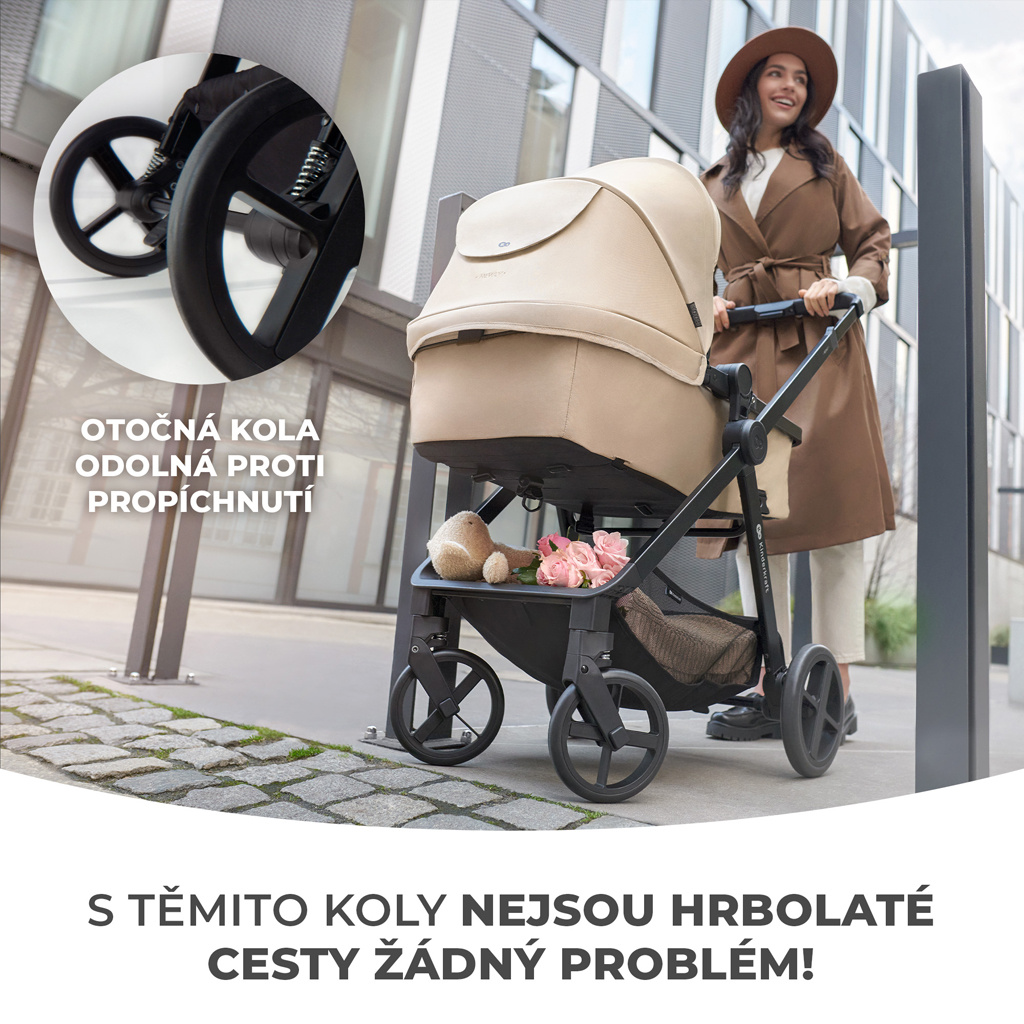 KINDERKRAFT Kočík kombinovaný 4v1 Newly Classic Black + Mink PRO