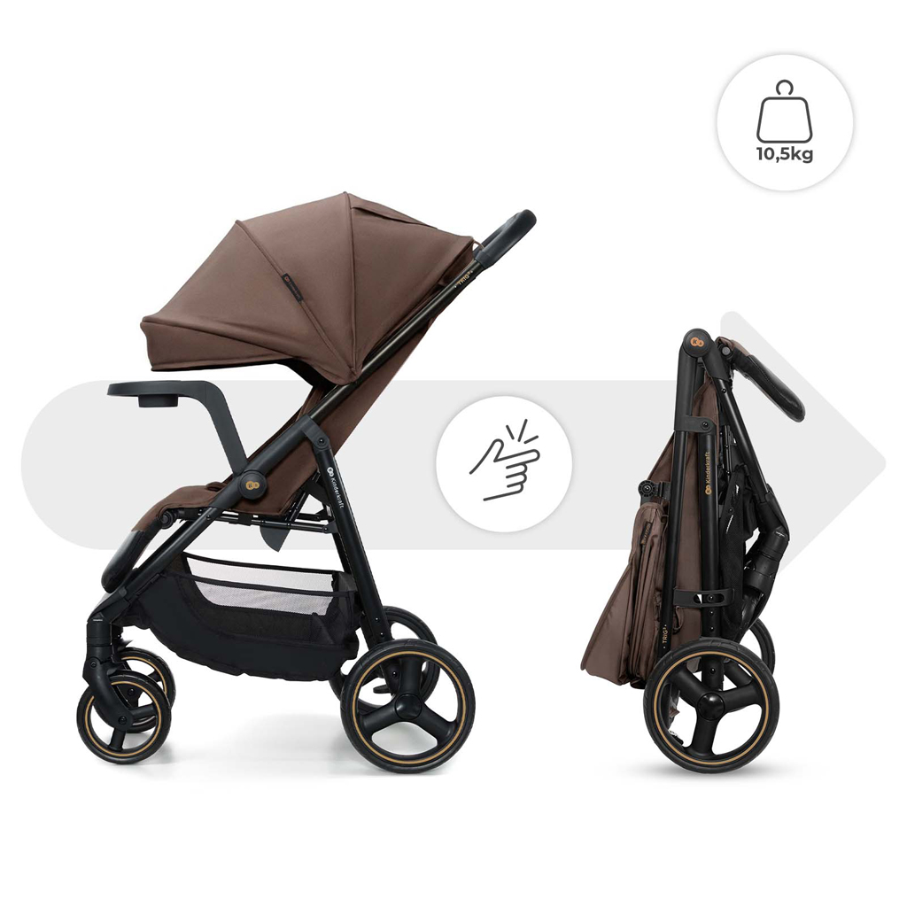 KINDERKRAFT Kočík športový Trig 3 Tray Velvet Mocca