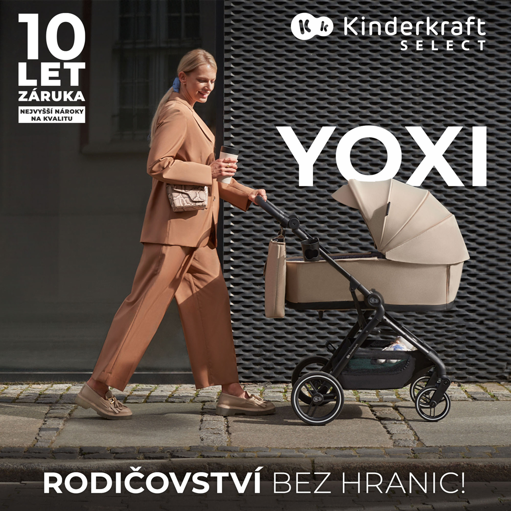 KINDERKRAFT SELECT Kočík kombinovaný Yoxi 3v1 Sand Beige