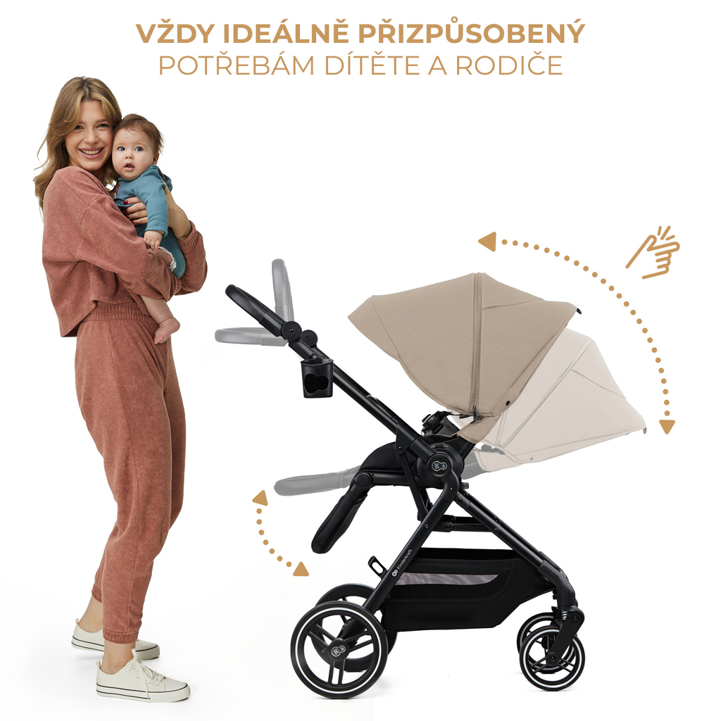 KINDERKRAFT SELECT Kočík kombinovaný Yoxi 3v1 Sand Beige