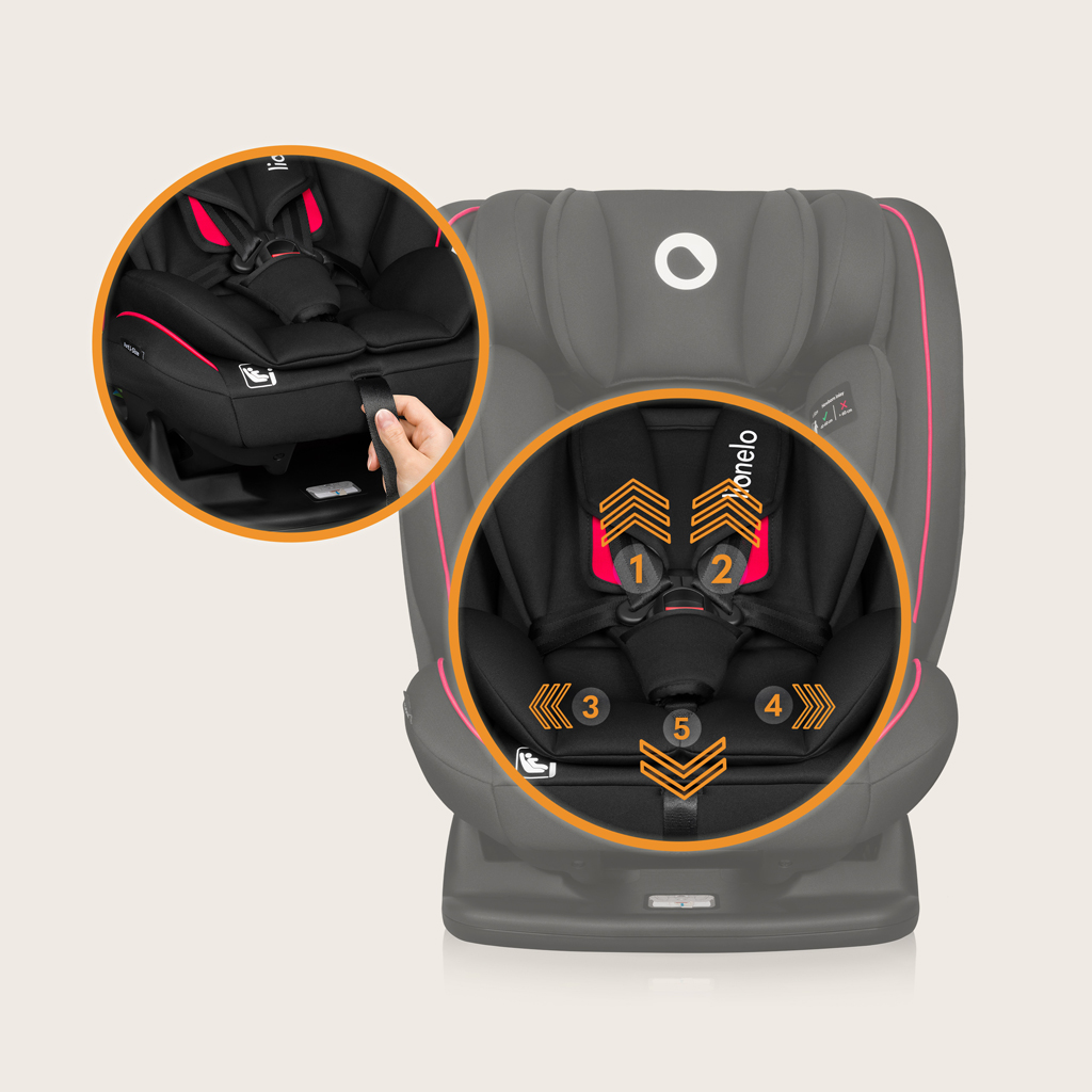 LIONELO Autosedačka Aart i-Size (40-150 cm) Black Carbon Red