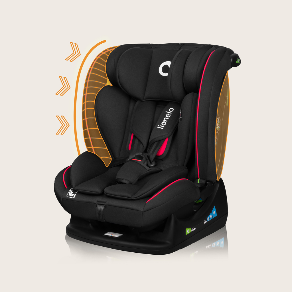 LIONELO Autosedačka Aart i-Size (40-150 cm) Black Carbon Red