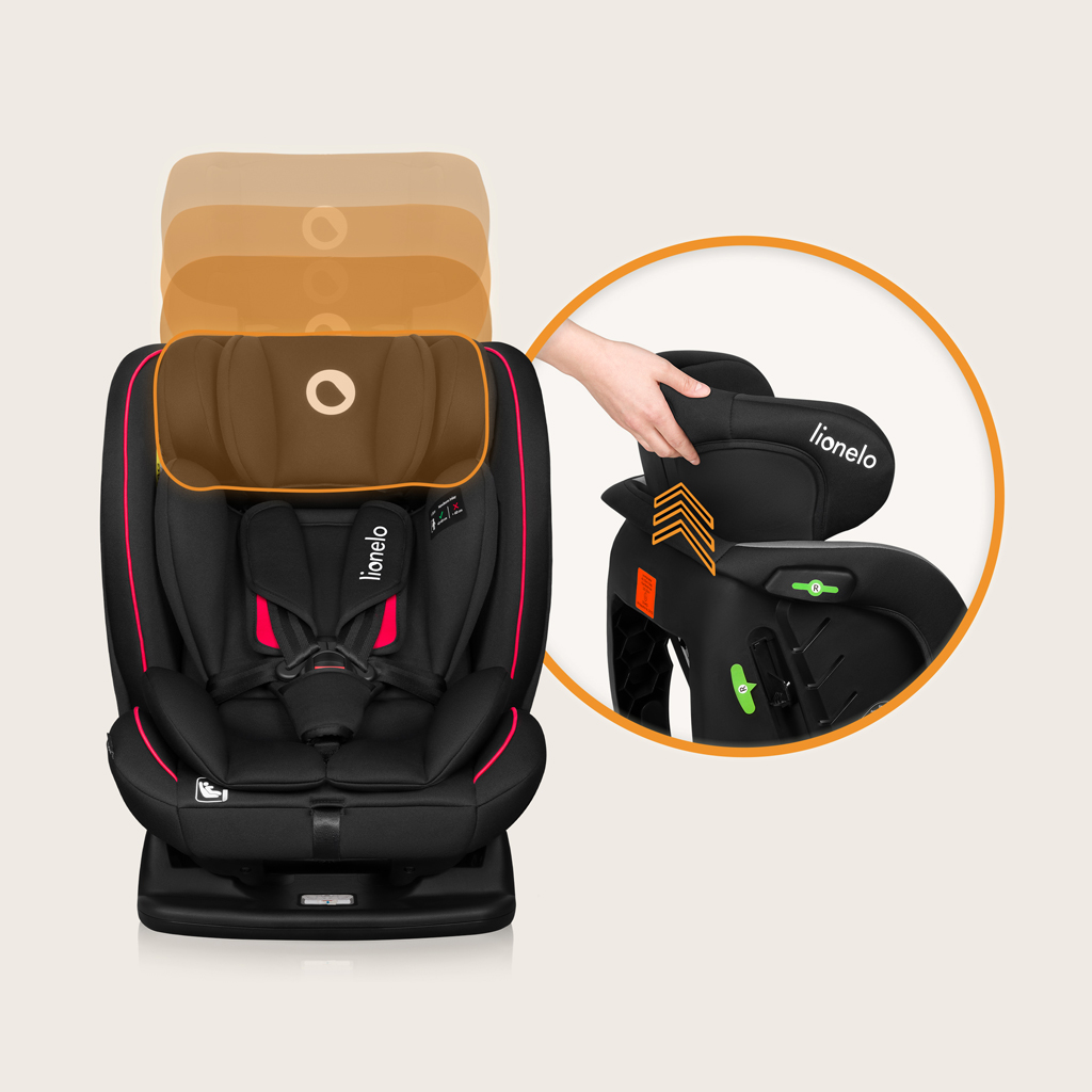 LIONELO Autosedačka Aart i-Size (40-150 cm) Black Carbon Red