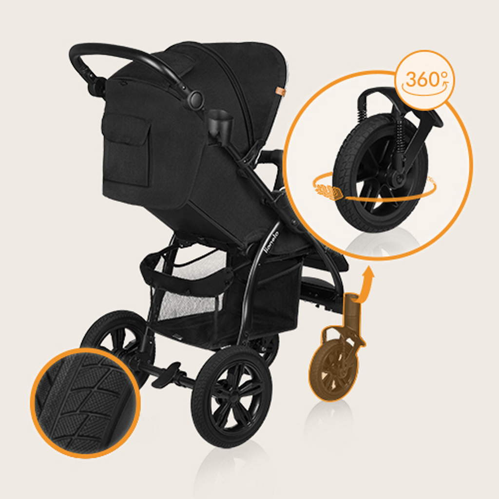 LIONELO Kočík športový Annet Tour Black Carbon