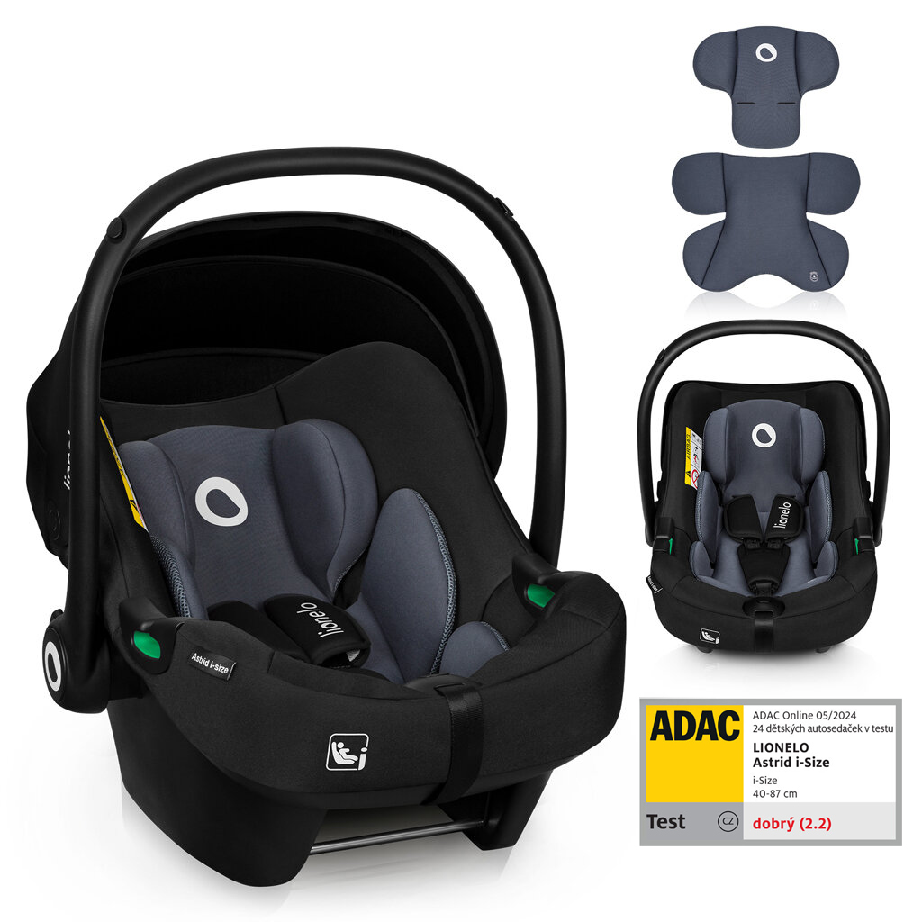 LIONELO Autosedačka Astrid i-Size (40-87 cm) Black Grey