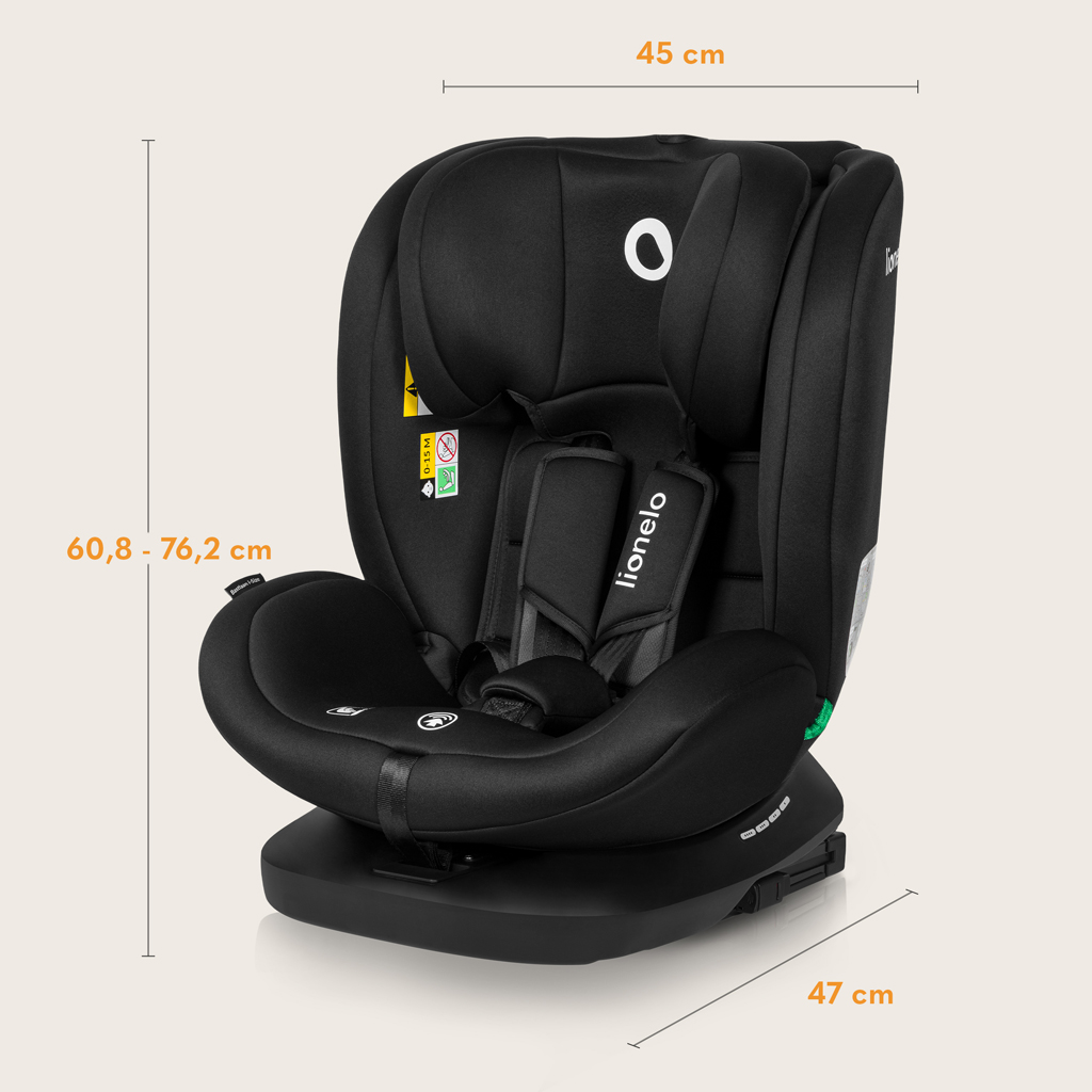 LIONELO Autosedačka Bastiaan i-Size (40-150 cm) Black Carbon