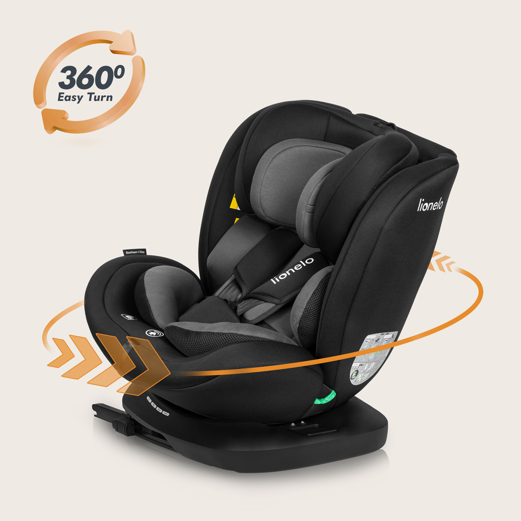 LIONELO Autosedačka Bastiaan i-Size (40-150 cm) Black Grey