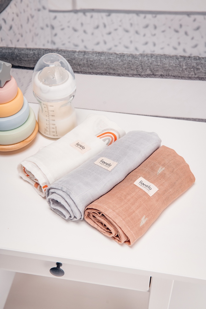 LIONELO Bambusové plienky Bamboo Set Rainbow, 3 ks