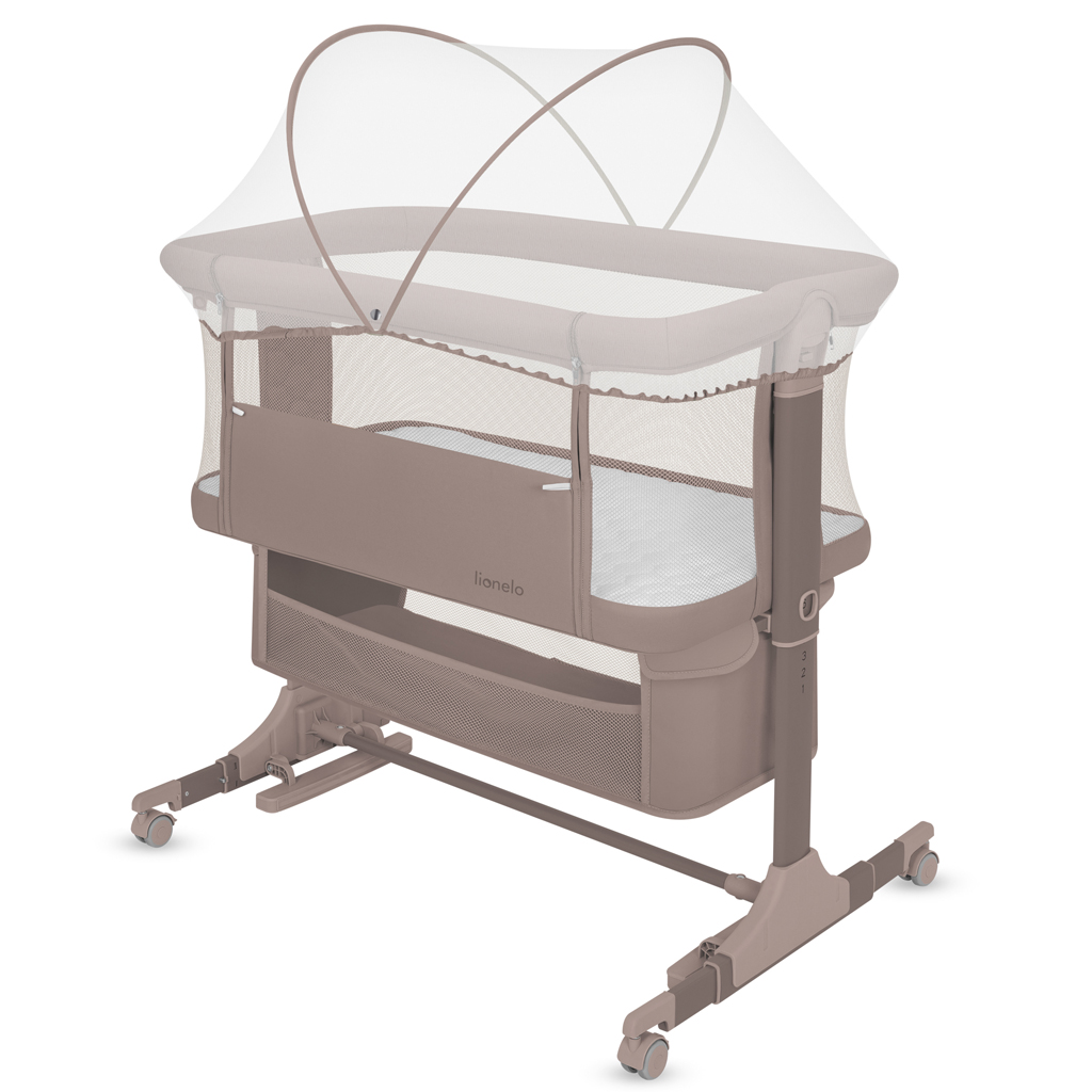 LIONELO Postieľka k rodičovskej posteli 3v1 Jodie Beige Taupe