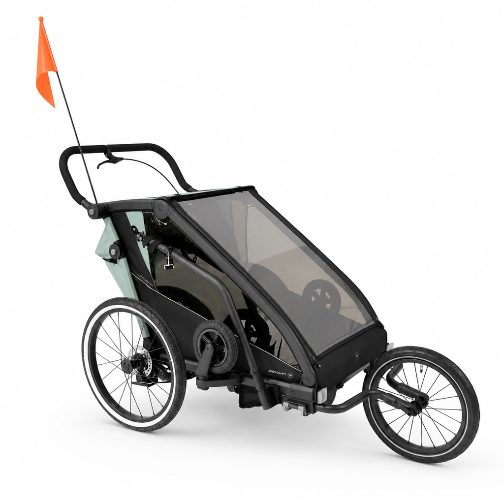 MUUVO Kočík športový, na behanie a za bicykel Trail 3v1 Green