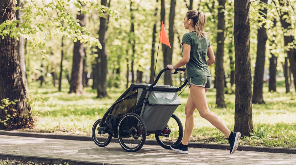 MUUVO Kočík športový, na behanie a za bicykel Trail 3v1 Green
