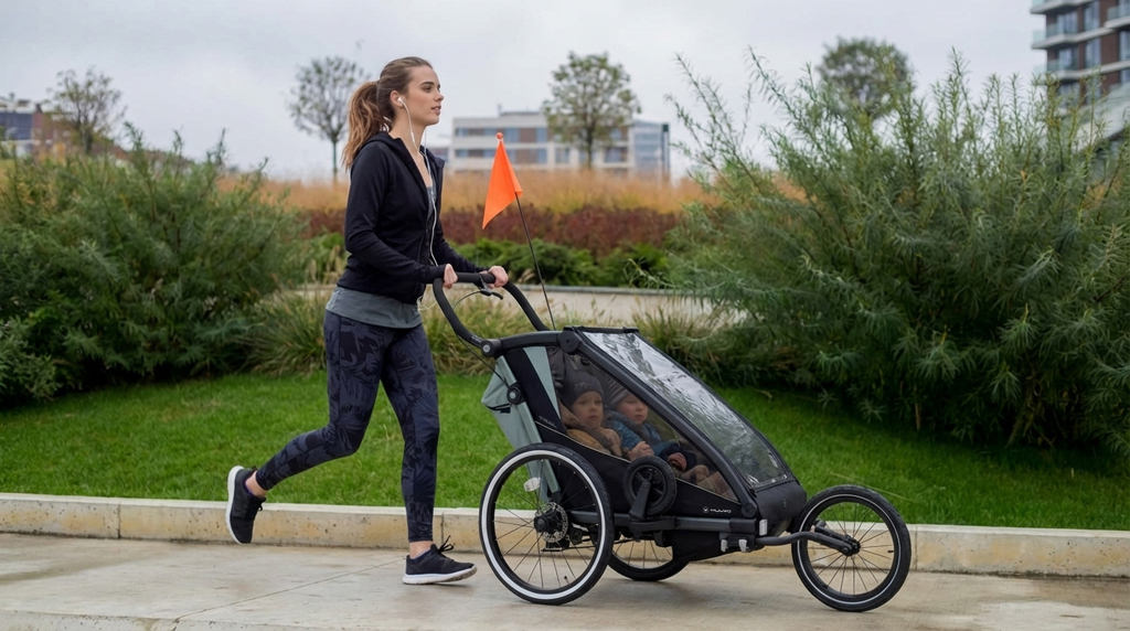 MUUVO Kočík športový, na behanie a za bicykel Trail 3v1 Grey