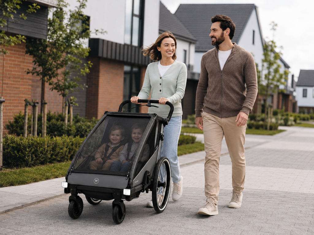 MUUVO Kočík športový, na behanie a za bicykel Trail 3v1 Grey