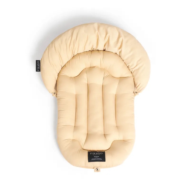 FIKAGO Mäkká podložka s vankúšikom Mushroom Beige M