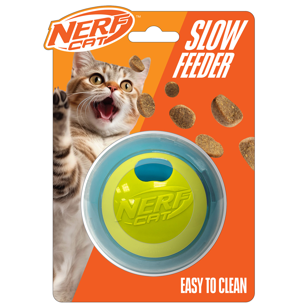 NERF CAT Hračka pro kočky míček na pamlsky 9 cm