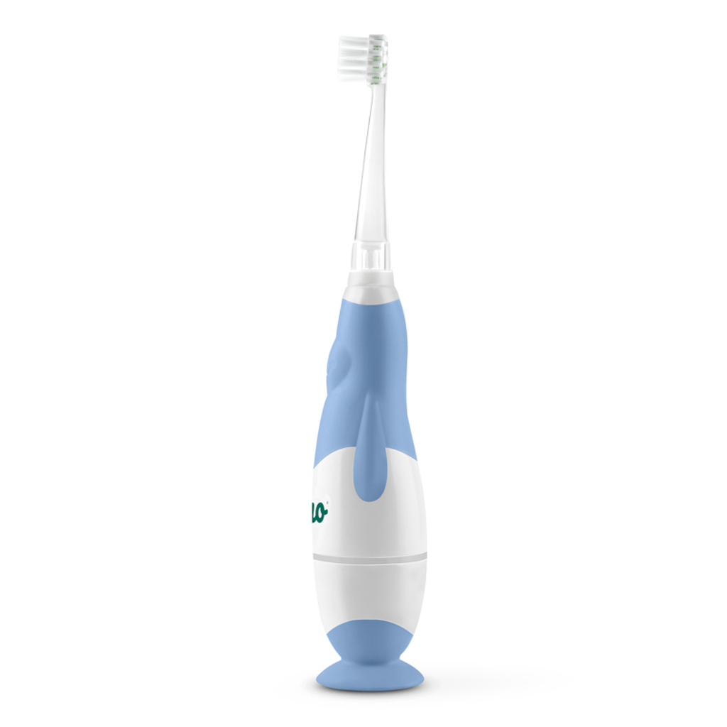 NENO Kefka zubná Denti Blue elektronická pre deti 3–36 mesiacov s LED svetlom a 4 nadstavcami