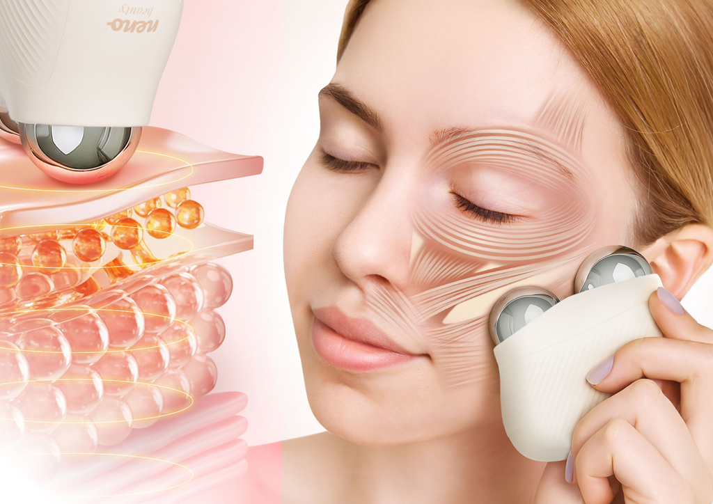 NENO Beauty Masážny prístroj na tvár s technológiou EMS a funkciou termoterapie Naya