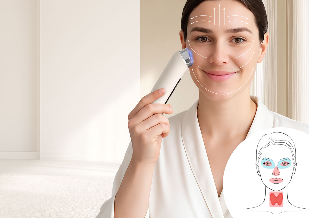 NENO Beauty Multifunkčný prístroj pre starostlivosť o tvár s mikroprúdmi a technológiou omladenia pl