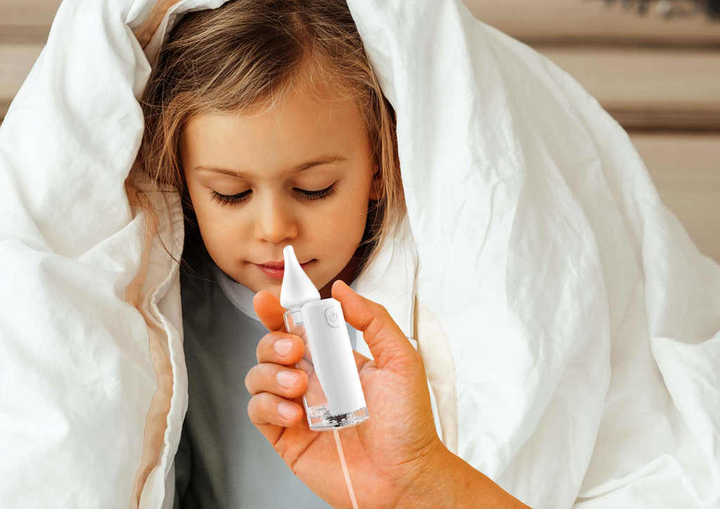 NENO Odsávačka nosných hlienov Grasso bezdrôtová s Active AirFlow, s lampičkou